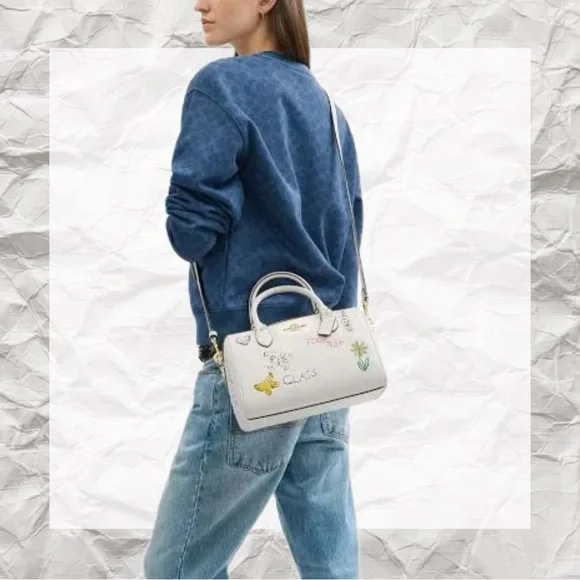 COACH Rowan Satchel Bag With Sketch Print NWT! - Picture 7 of 7